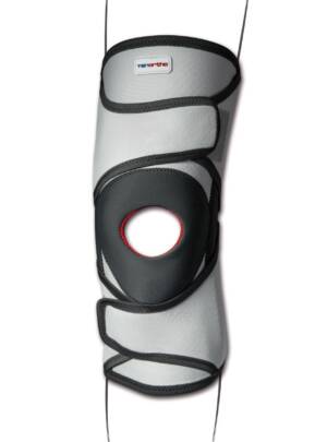 Ginocchiera tubolare con stecche a spirale e stabilizzatore rotuleo